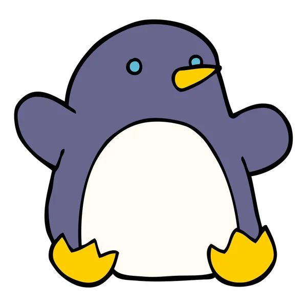 Kreskówka Doodle Christmas Pingwin — Wektor stockowy