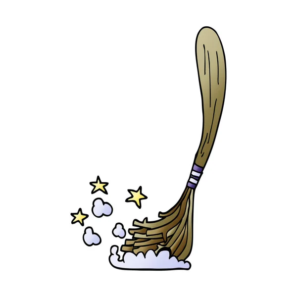Kreskówka Doodle Magic Broom — Wektor stockowy