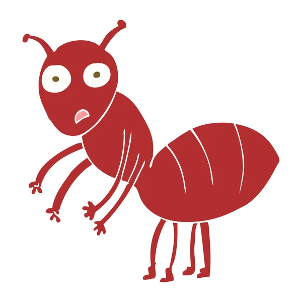 Flat Color Illustration Ant — Stock Vector