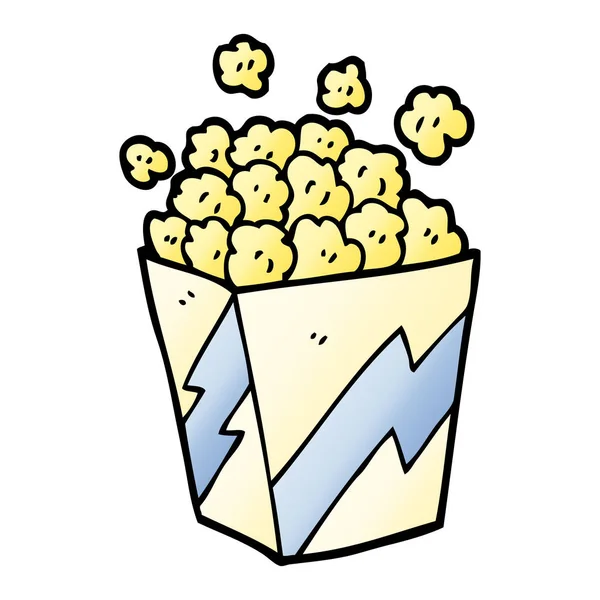 Dessin Animé Doodle Popcorn Isolé Sur Fond Blanc — Image vectorielle