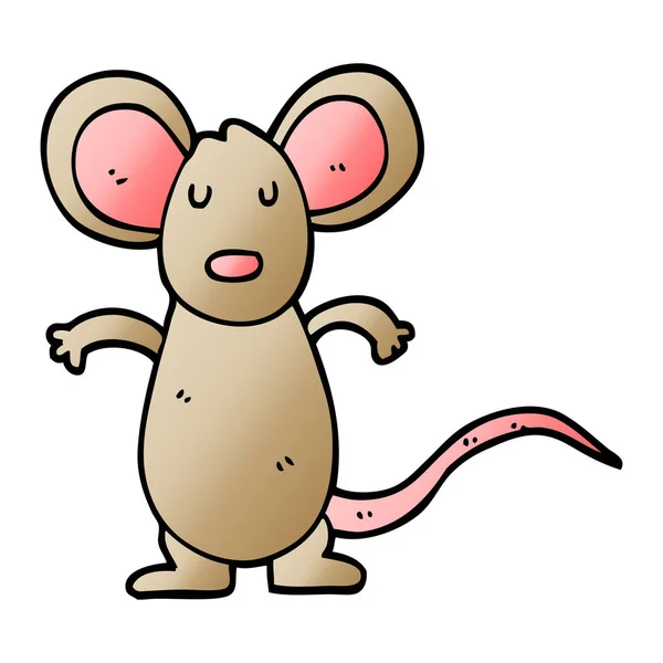 Desenho Animado Doodle Mouse Isolado Fundo Branco — Vetor de Stock
