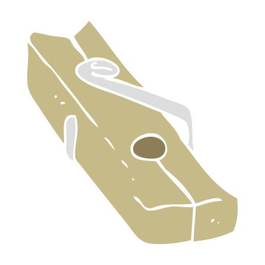 ahşap peg düz renkli çizimi