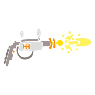 düz renk illüstrasyon karikatür ışın silahı