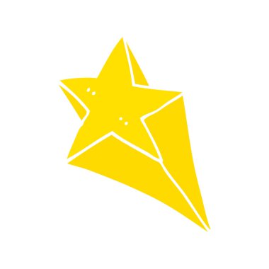 düz renk tarzı çizgi film kayan yıldız