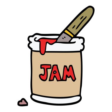 çizgi film doodle reçel kavanoz