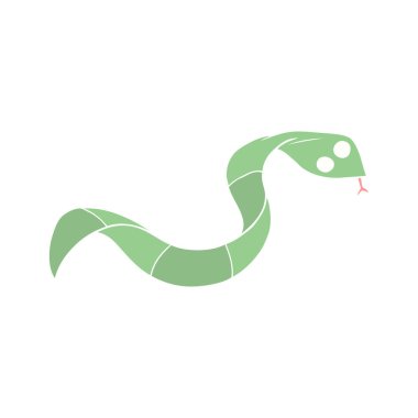 düz renk tarzı çizgi film yılan