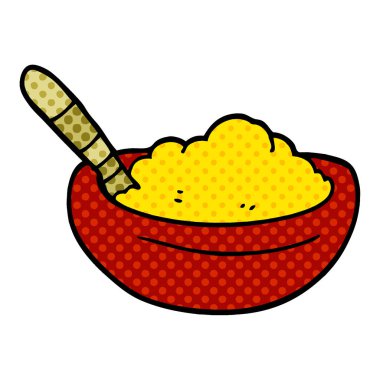 çizgi film doodle polenta kase