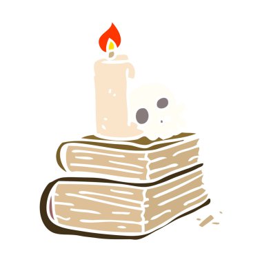 Doodle ürkütücü eski büyü kitapları cartoon