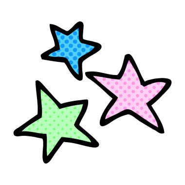 çizgi film doodle yıldız, vektör çizim