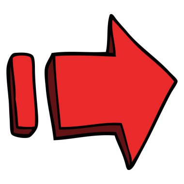 çizgi film doodle işaret eden ok