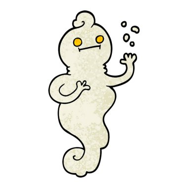 Grunge dokulu illüstrasyon karikatür ürkütücü hayalet