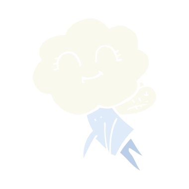 büyülü yaratık düz renkli çizimi