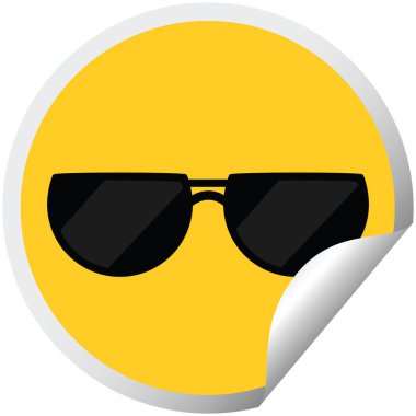 güneş gözlüğü grafik vektör çizim dairesel etiket