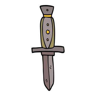 çizgi film doodle dövme hançer simgesi