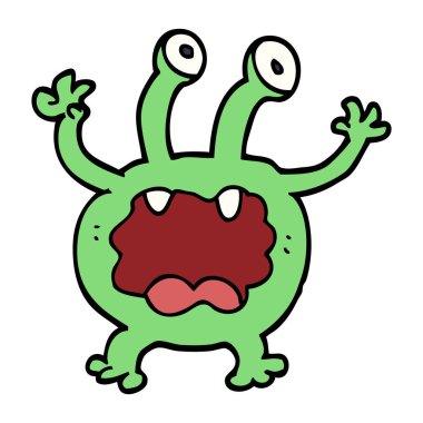 çizgi film doodle canavar, vektör