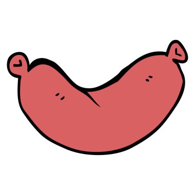 Beyaz arka plan üzerinde izole karikatür doodle sosis
