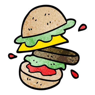grafik karikatür doodle burger