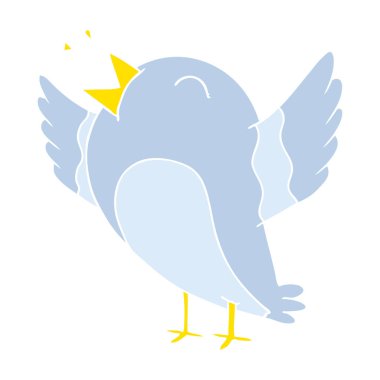 düz renk stil karikatür kuş