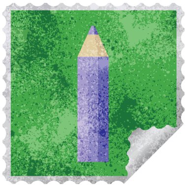 Mor kalem grafik kare etiket damga boyama