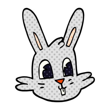 karikatür tavşan yüzü doodle