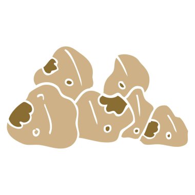 Doodle kayalar karikatür, illüstrasyon vektör