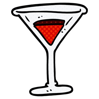 çizgi film doodle kırmızı kokteyl