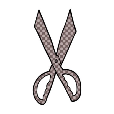 çizgi film doodle dikiş makas