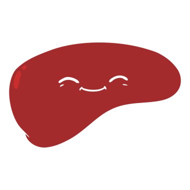 düz renk tarzı çizgi film karaciğer