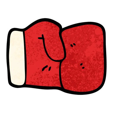 dokulu grunge illüstrasyon karikatür boks eldiveni