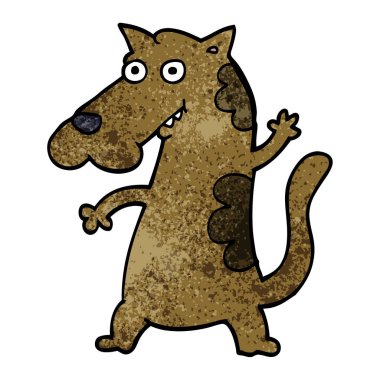 çizgi film doodle beyaz arka plan üzerinde köpek