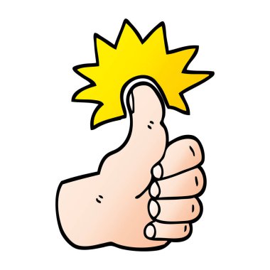 degrade illüstrasyon karikatür başparmak yukarıya simge vektör
