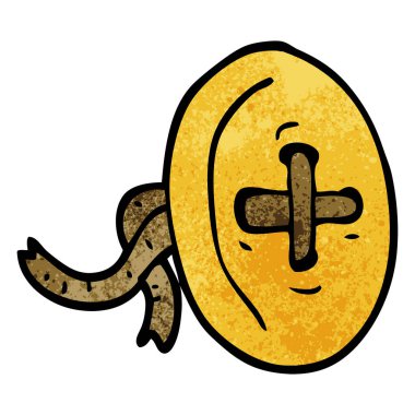 çizgi film doodle eski düğmesi