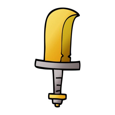 çizgi film doodle altın kılıç