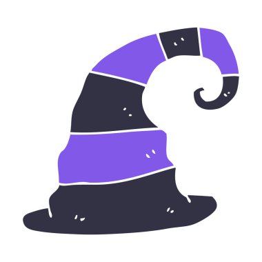 düz renk illüstrasyon cadı şapka