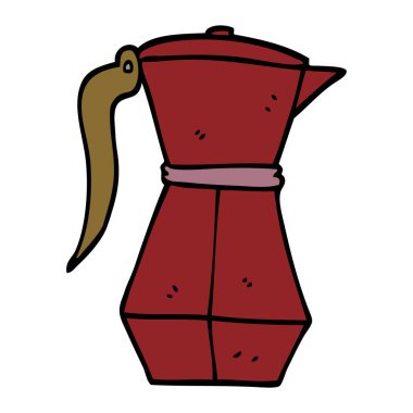 çizgi film doodle espresso kahve pot