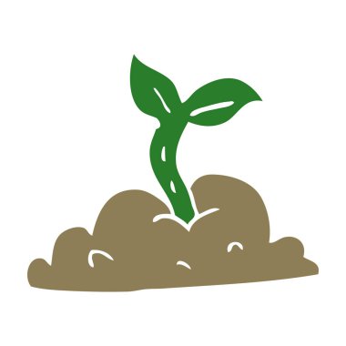 Fide büyüyen düz renk stil çizgi film