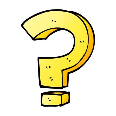 çizgi film doodle soru işareti