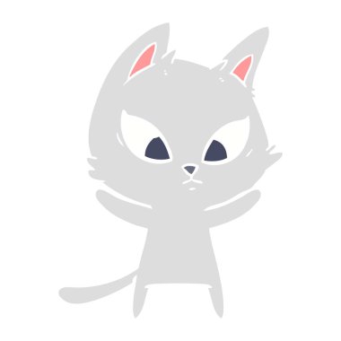 düz renk stil karikatür kedi karıştı