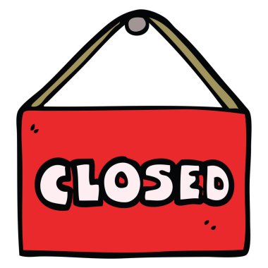 doodle kapalı işareti karikatür