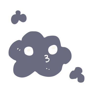 sevimli düz renk tarzı çizgi film bulut