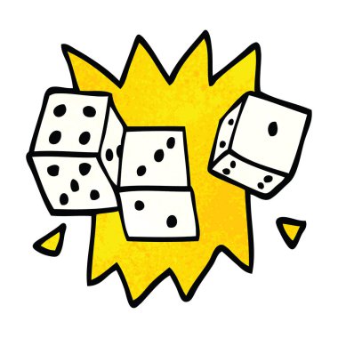 çizgi film doodle şanslı zar