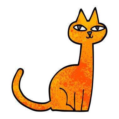 karikatür kedi, vektör çizim doodle