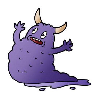 çizgi film doodle iblis, vektör çizim