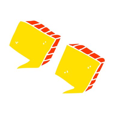 tırnak işaretleri düz renkli çizimi