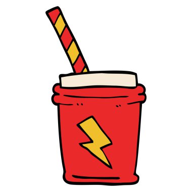 çizgi film doodle al su içmesi