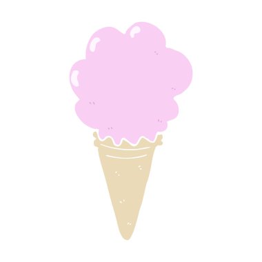 düz renk tarzı çizgi film dondurma