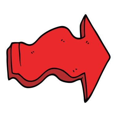 çizgi film doodle işaret eden ok