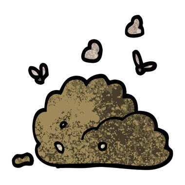 dokulu grunge illüstrasyon karikatür köpek kakası