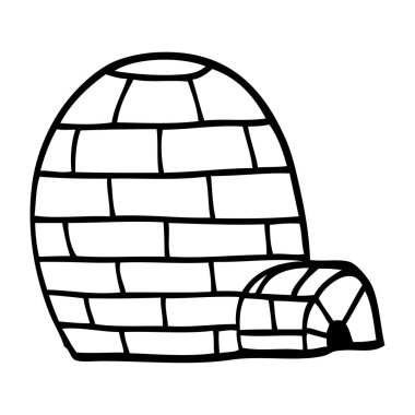 çizgi film doodle Igloo, vektör çizim