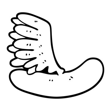 Sosisli sandviç çizgi çizim karikatür